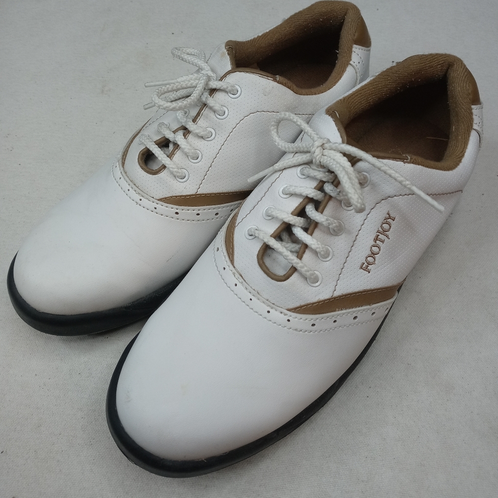 FootJoy Women's White and Brown Athletic Golf Shoes - Picture 5 of 8